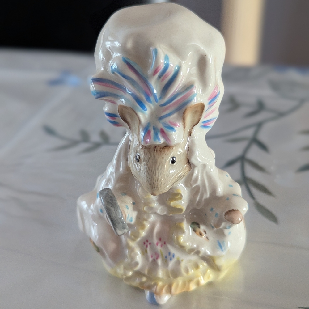 Vintage "Anna Maria" Beatrix Potter Whimsical Ceramic Mouse Figurine.